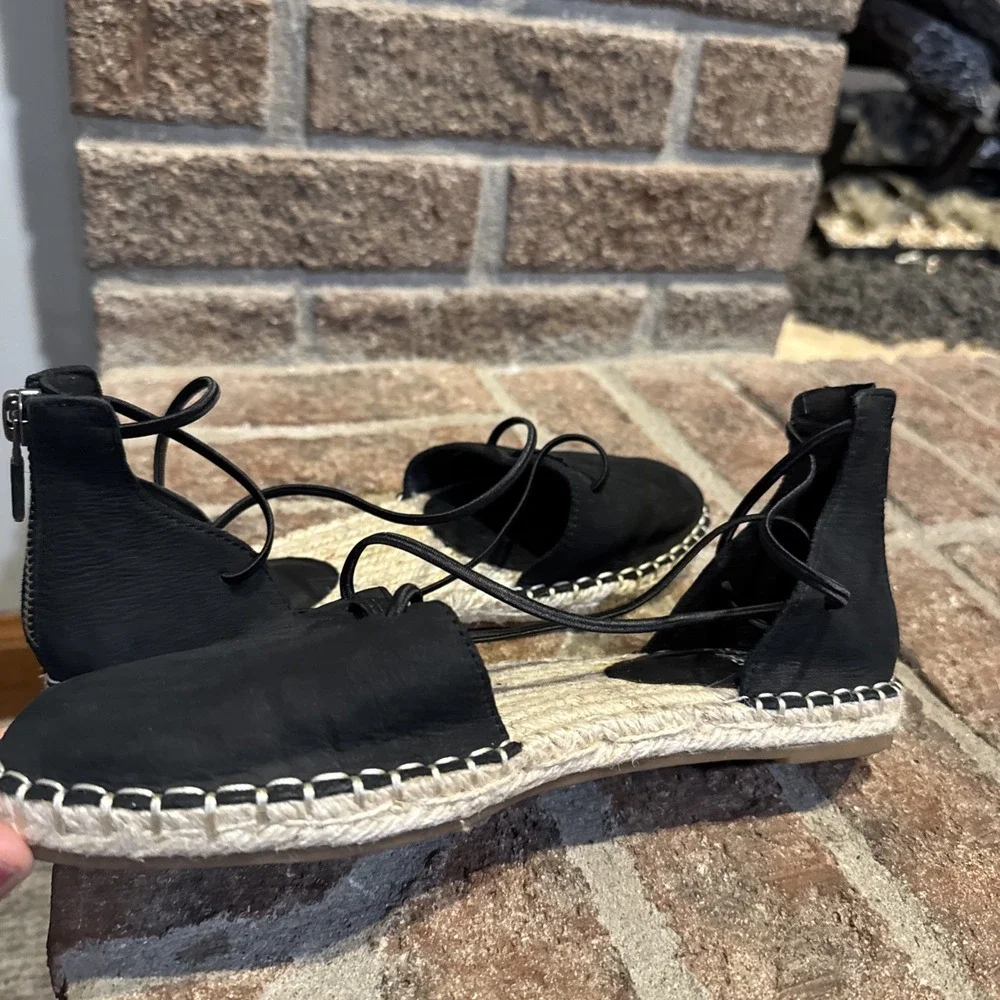 Eileen Fisher Women's  black Strappy  Espadrille Flats Size 5‎ #101